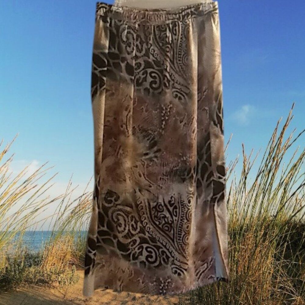 Islander Coastal Animal Print One Of A Kind Long Skirt Size 10